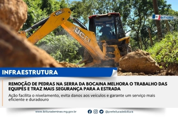 REMOÇÃO DE PEDRAS NA SERRA DA BOCAINA MELHORA O TRABALHO DAS EQUIPES E TRAZ MAIS SEGURANÇA PARA A ESTRADA