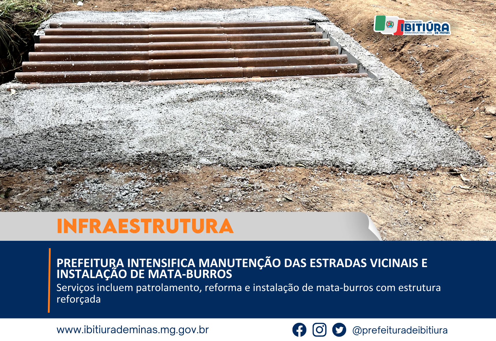 PREFEITURA INTENSIFICA MANUTENÇÃO DAS ESTRADAS VICINAIS E INSTALAÇÃO DE MATA-BURROS