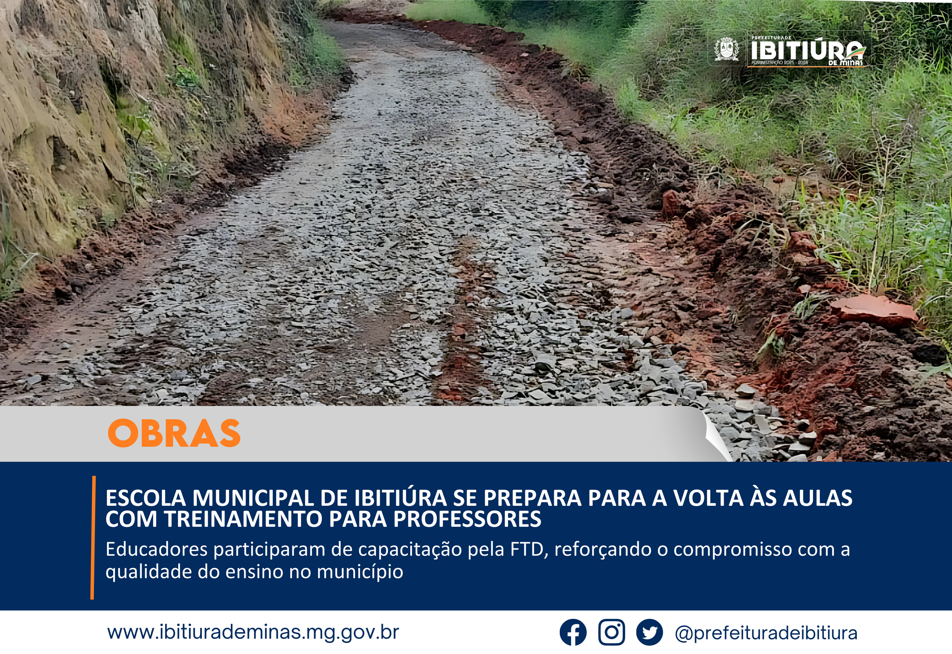 DEPARTAMENTO DE INFRAESTRUTURA URBANA RETOMA REPAROS EMERGENCIAIS NAS ESTRADAS DA ZONA RURAL DE IBITIÚRA
