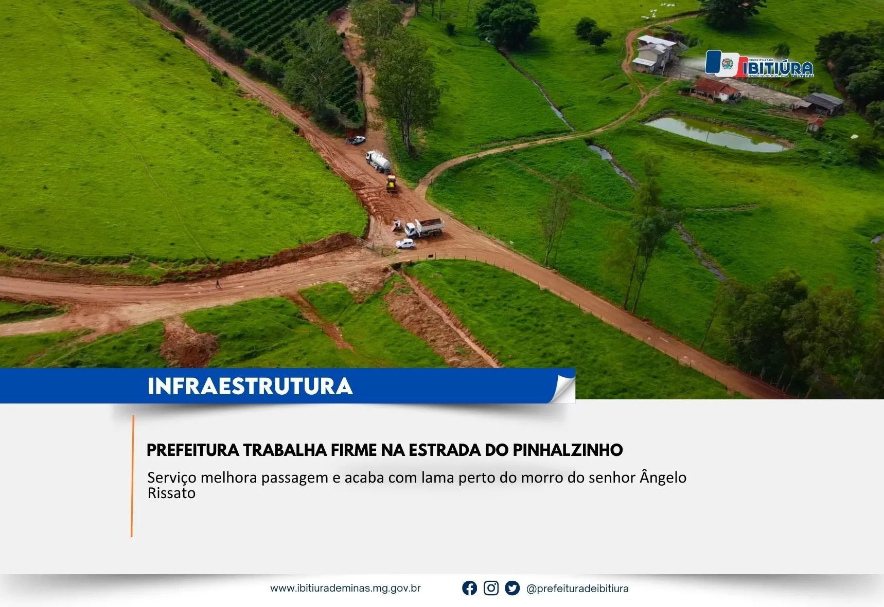 PREFEITURA TRABALHA FIRME NA ESTRADA DO PINHALZINHO