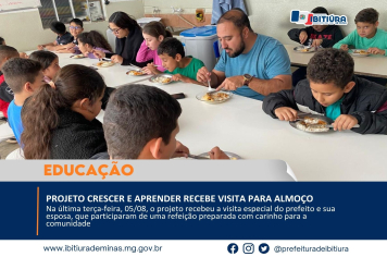 PROJETO CRESCER E APRENDER RECEBE VISITA PARA ALMOÇO