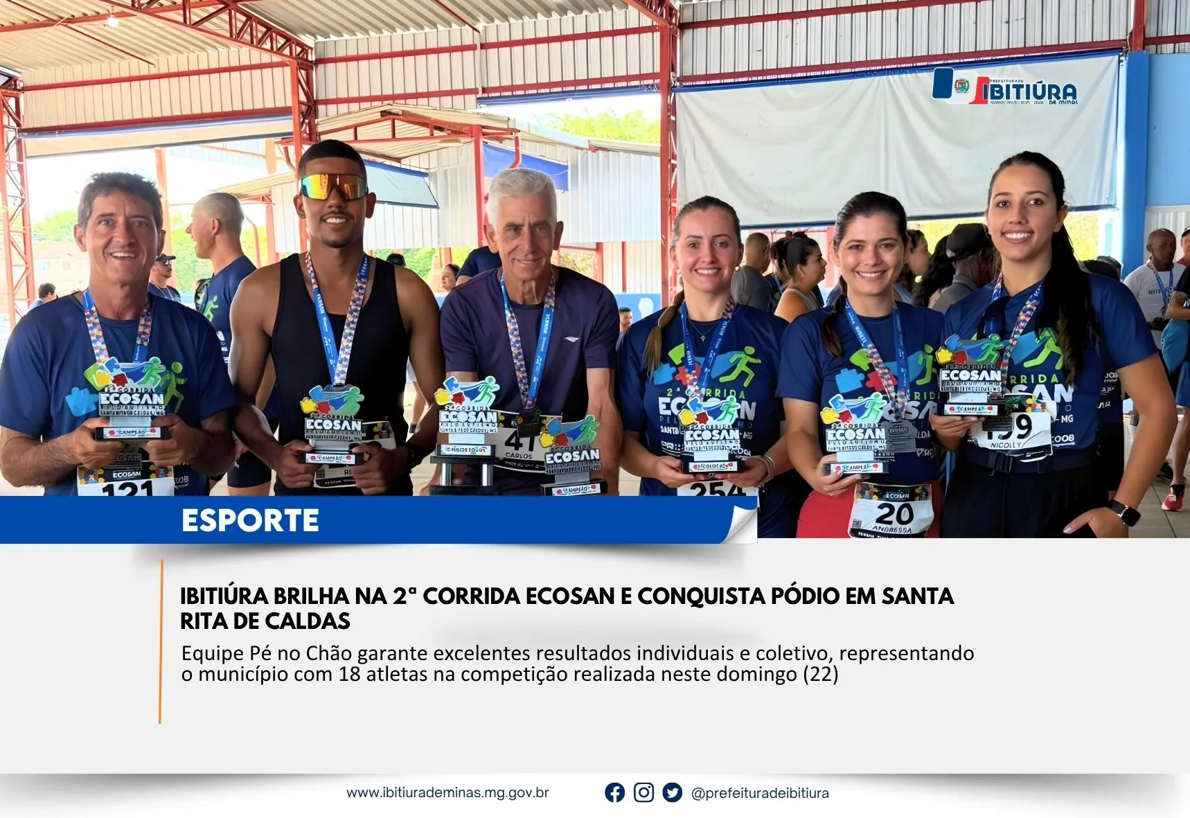 IBITIÚRA BRILHA NA 2ª CORRIDA ECOSAN E CONQUISTA PÓDIO EM SANTA RITA DE CALDAS